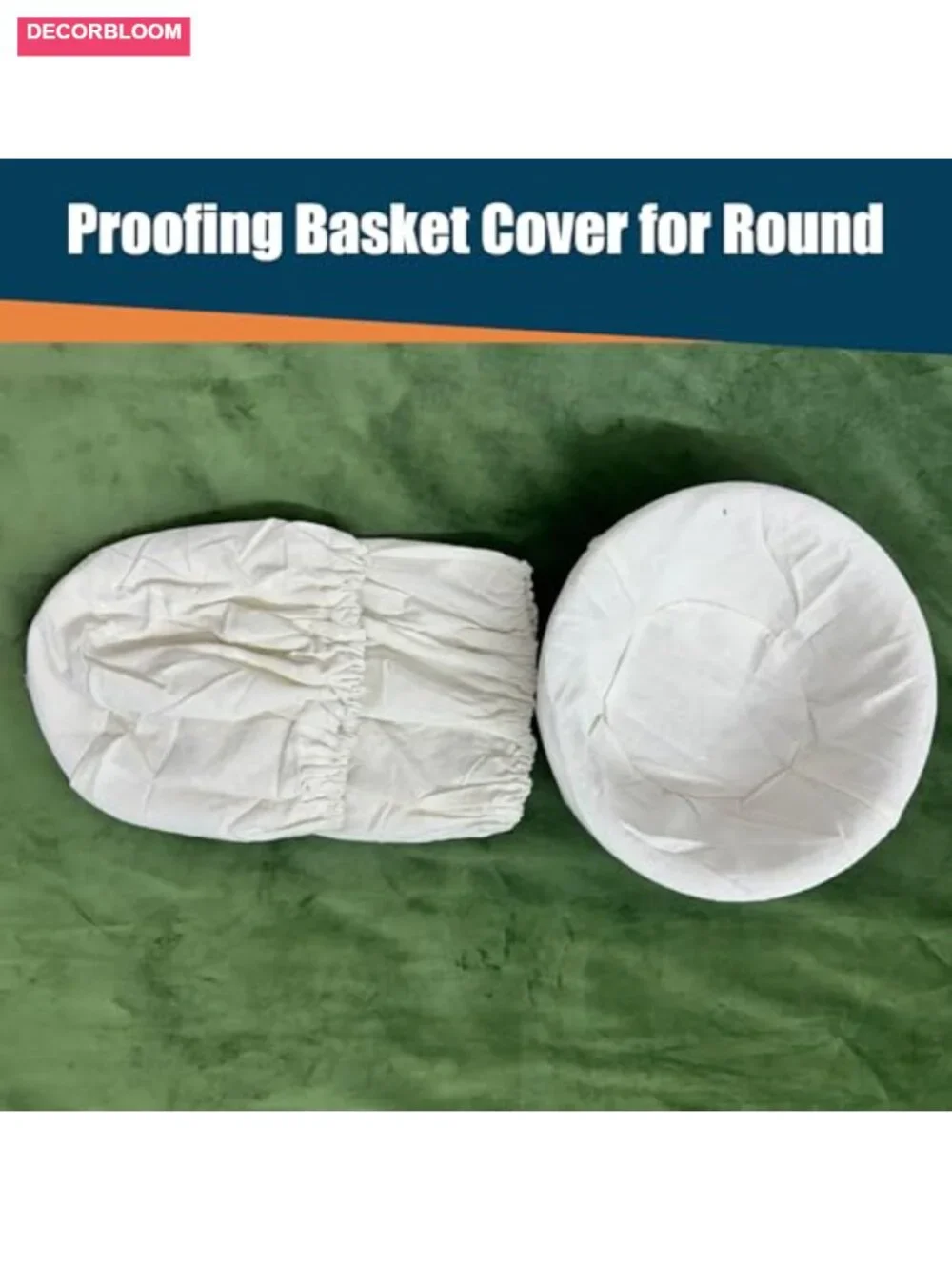 6 Pack Linen Banneton Proofing Basket Liners, Elastic Edge, Reusable Bread